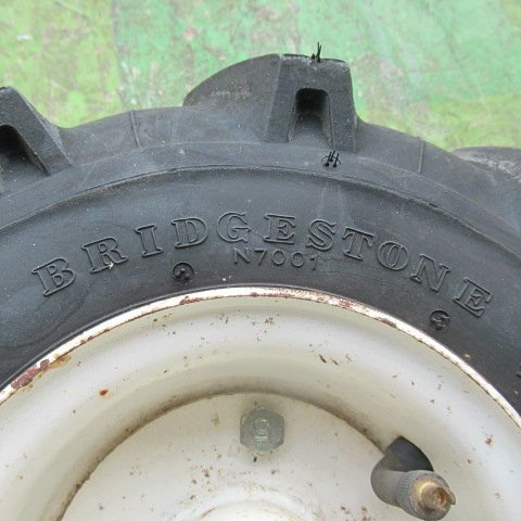 愛知★Ｑ92 ブリジストン タイヤ 3.50 5 丸軸 左右 セット 取付 部品 パーツ 中古品■K24020302の画像7