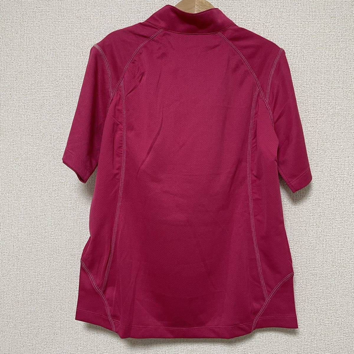 millet ミレー 登山用 ハイキング用 トレッキング ハーフジップ ピンク　半袖　シャツ　Tシャツ　ポロシャツ