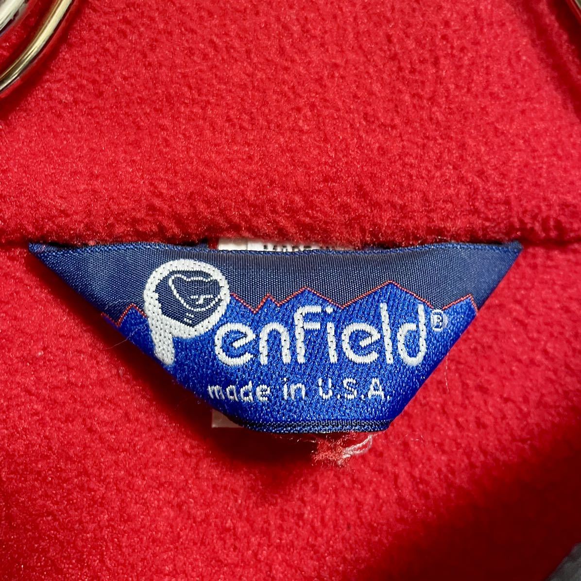 ペンフィールド Penfield ハーフジッププルオーバー フリースジャケット ヴィンテージ Made in USA レッド メンズ サイズL ＊CU_画像2