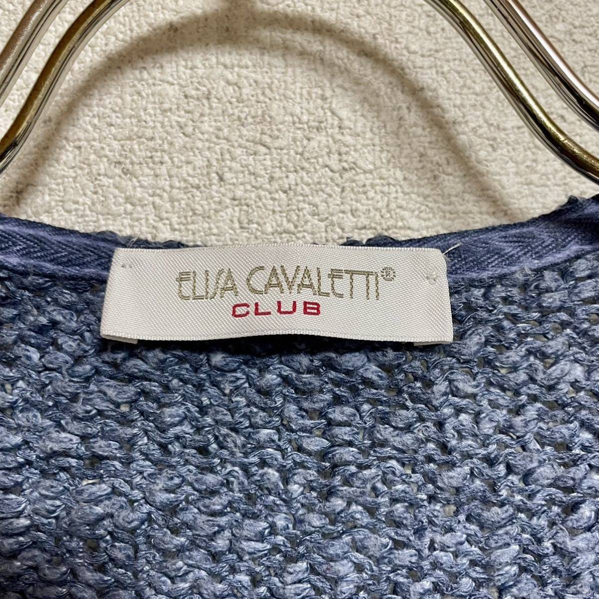 ELISA CAVALETTI clube Leeza kavareti cotton acrylic fiber switch knitted the best blue lady's size S *CT