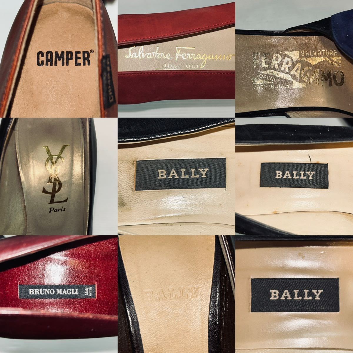 o bargain ivu* sun rolan Ferragamo Bally Camper Bruno Magli pumps sandals 22.5-25cm corresponding 9 pair set sale *64