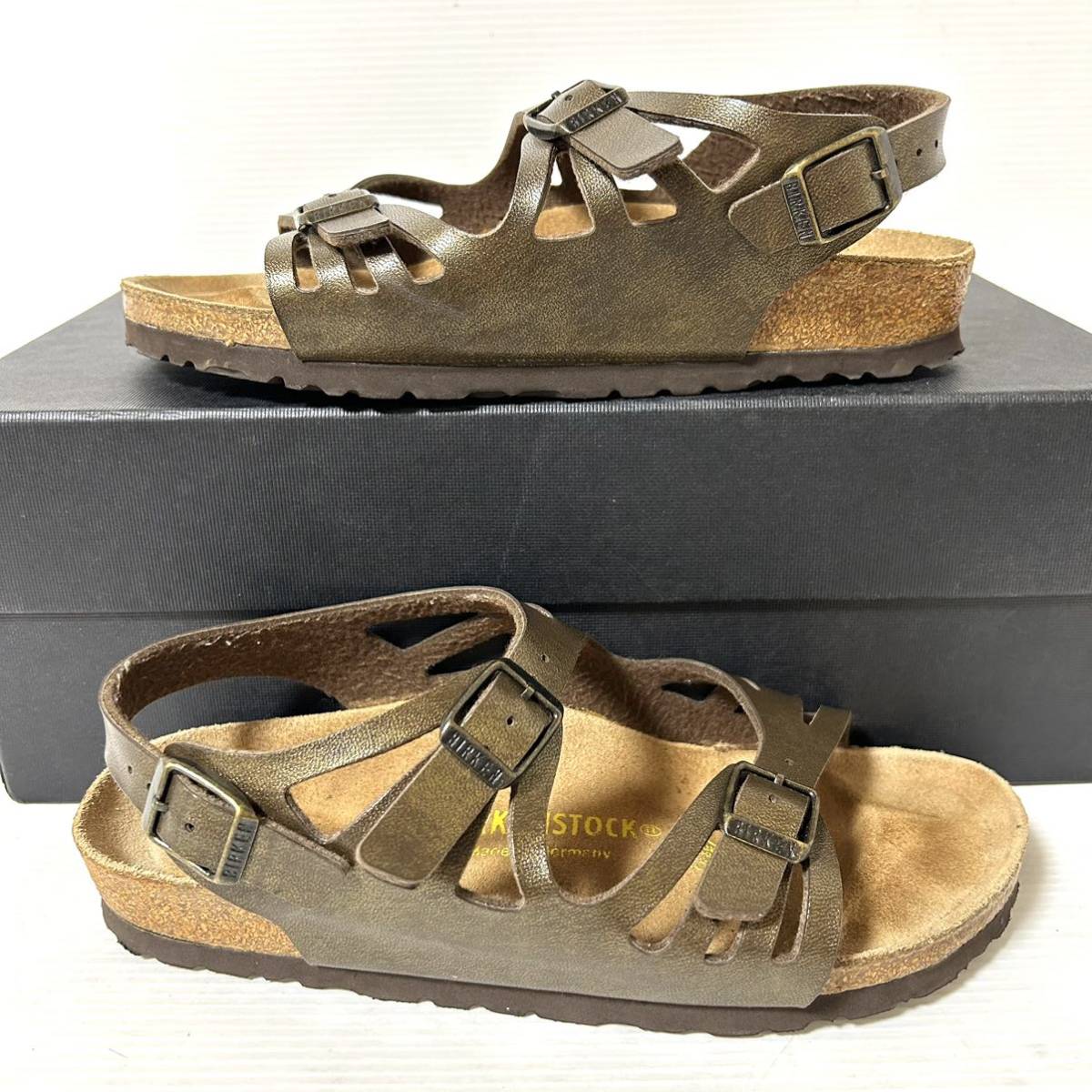 【新品同様】BIRKENSTOCK MIAMI ビルケンシュトック　マイアミ　レザーサンダル　36 23cm グリーン系　＊4_画像7