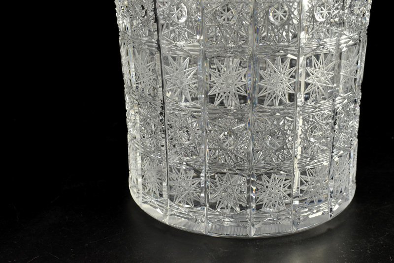【蔵A2343b】ボヘミアガラス　クリスタル　ハンドカット500pk　花瓶フラワーべース_画像8