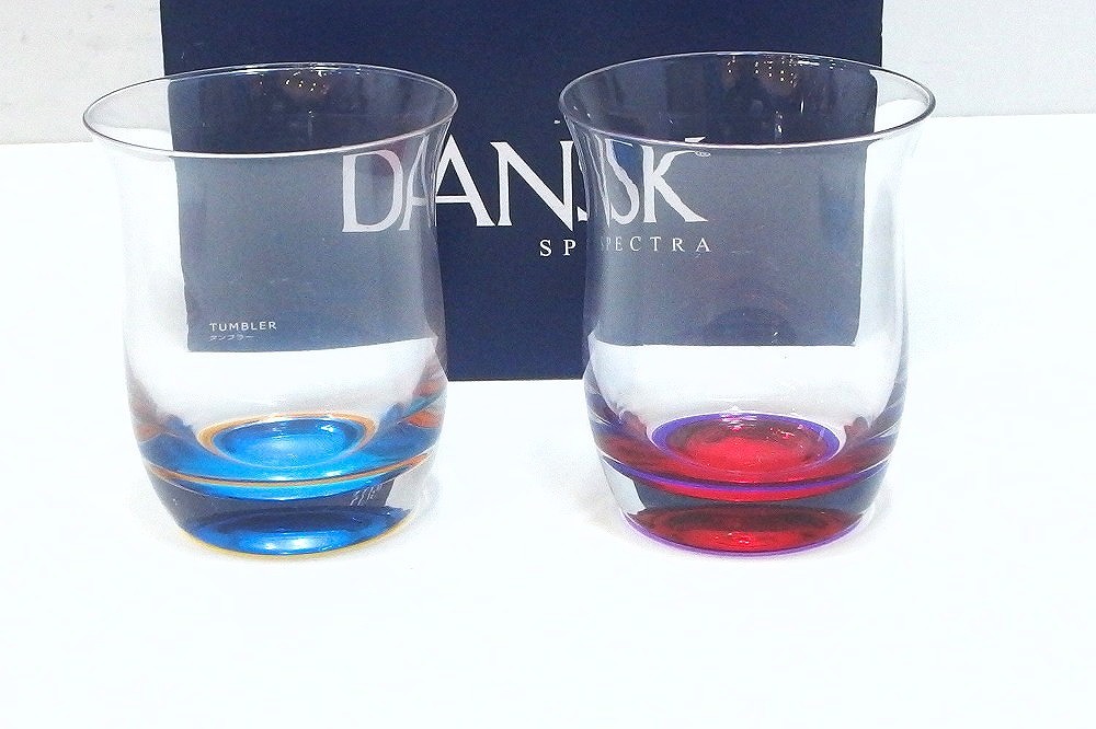 未使用品！ダンスク DANSK ペア タンブラー クリアガラス ブルー|レッド ok4802209760の画像4