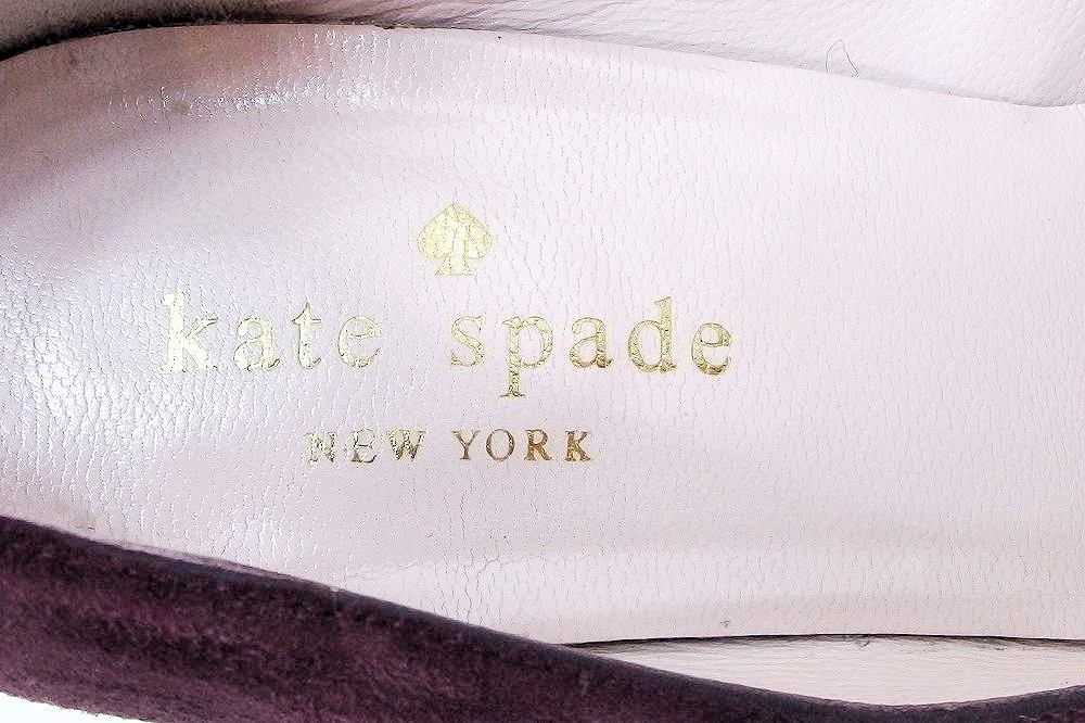 ケイトスペードニューヨーク kate spade スエード　パンプス　ヒール　ラメスパンコールデコ 5　1/2 ボルドー kz4804210414_画像4