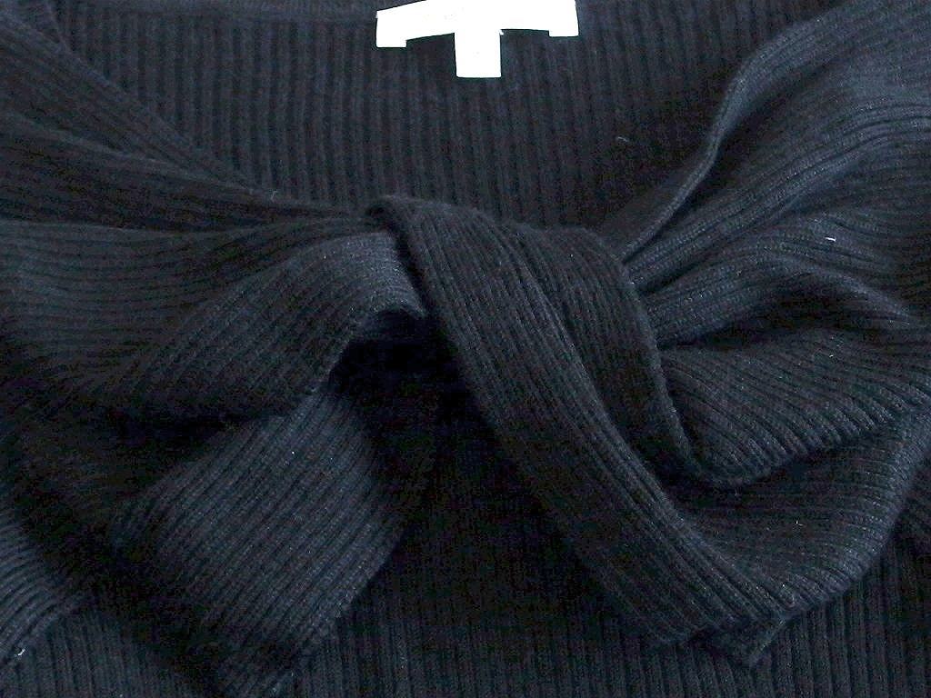  paul (pole) kaPAULE KA лента длинный рукав шерсть ребра вязаный свитер *S черный ok4624209011