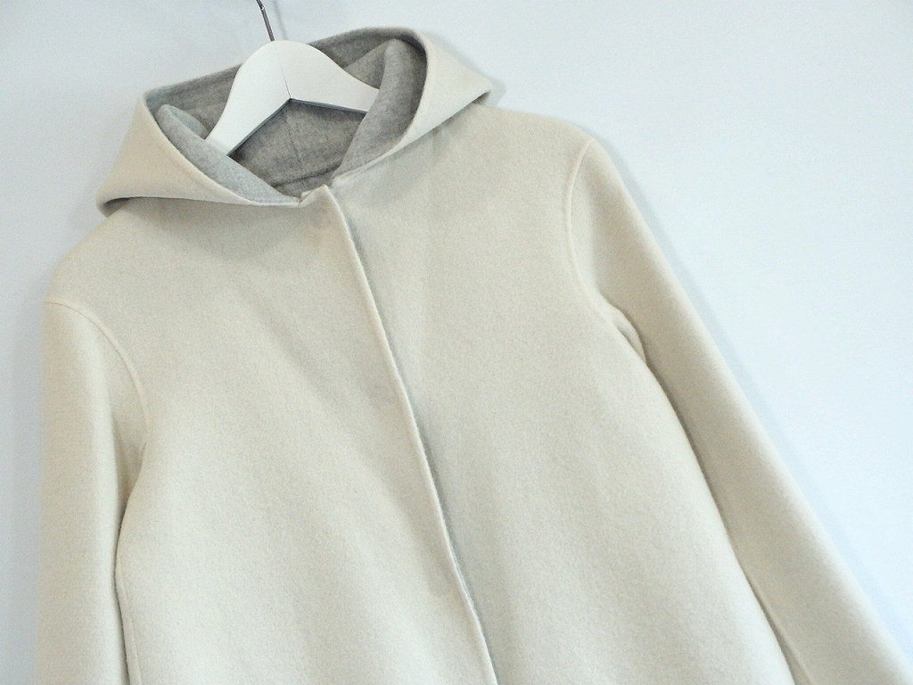  theory theory wool × cashmere hood coat *P ivory ok4804209906