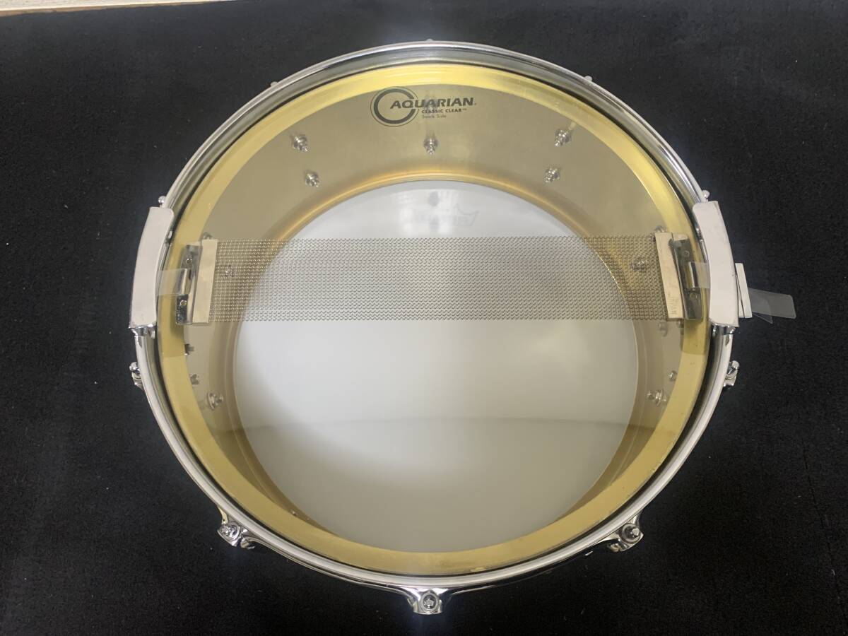 送料無料 状態良 Pearl 90s HAMMERED BRASS SHELL snare 14×5.5 パール ハンマード ブラス スネア ドラム dwの画像5