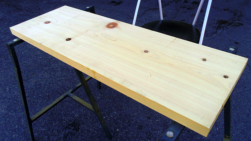 桧ヒノキ(DIYデスク・テーブル天板) 800x280x30mm 下仕上済SALE_７：下仕上げ済み（鋸目板・無塗装）