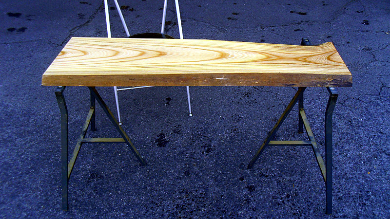 欅ケヤキ(DIYテーブル・デスク天板) 1200x360x30mm 下仕上済SALE_２：画像の脚材は非売品です