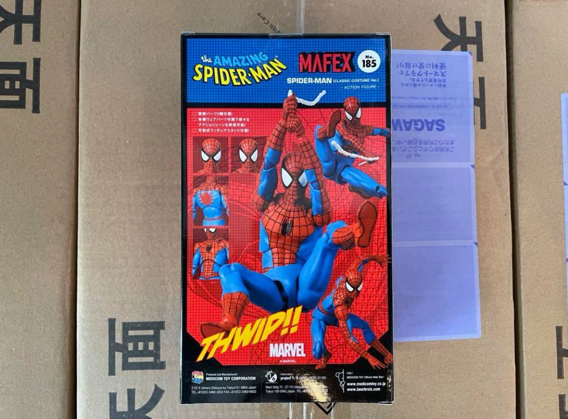 新品 MEDICOM TOY MAFEX No.185 SPIDER-MAN CLASSIC COSTUME Ver. マフェックス MARVEL メディコムトイ スパイダーマン_画像5