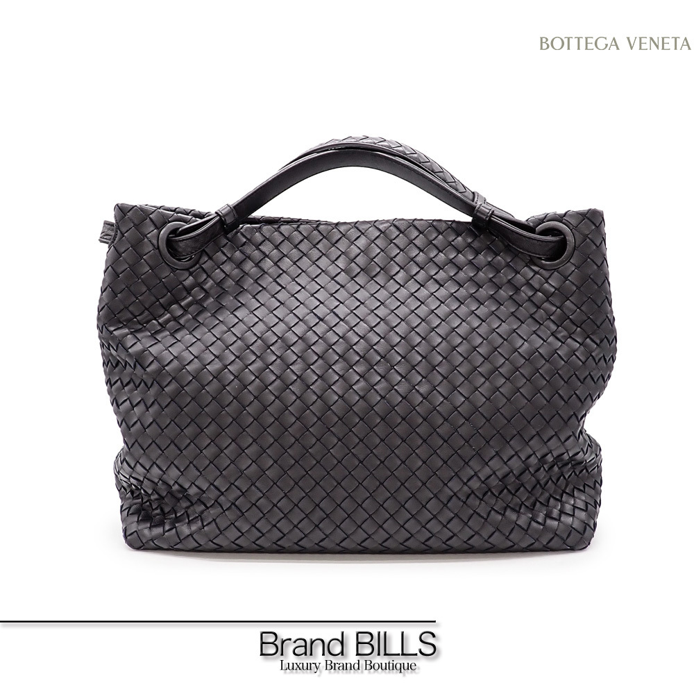 未使用品 BOTTEGAVENETA ボッテガヴェネタ イントレチャート 179320 V0016 トートバッグ ガルダバッグ ブラック ガンメタ金具_画像1