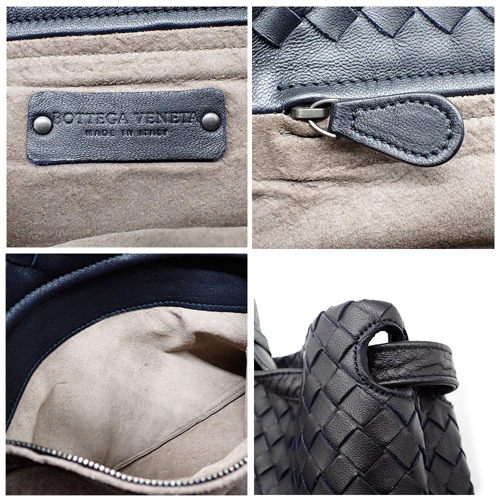 未使用品 BOTTEGAVENETA ボッテガヴェネタ イントレチャート 179320 V0016 トートバッグ ガルダバッグ ブラック ガンメタ金具_画像8