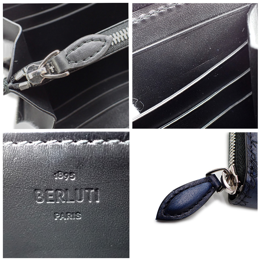 未使用品 Berluti ベルルッティ ITAUBA イタウバ ネオ スクリットレザー カリグラフィ 長財布 AVEIRO シルバー金具_画像8