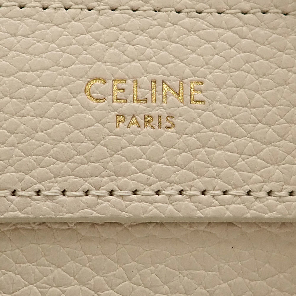 未使用品 CELINE セリーヌ ラゲージ ナノショッパー ハンドバッグ ショルダーバッグ 2way 189243DRU ドラムドカーフスキン クリーム系の画像9