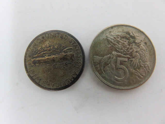 ＃56807 ONE DIME アメリカ合衆国　硬貨 1943 ニュージーランド5セント硬貨 ムカシトカゲ エリザベス二世_画像4