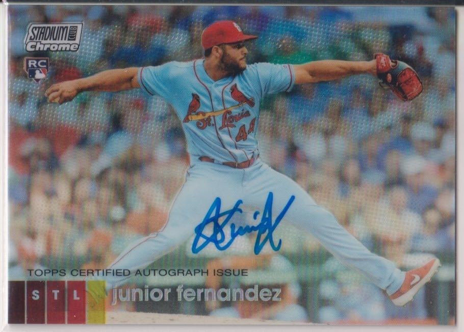 新来日外国人 千葉ロッテ Junior Fernandez ジュニオール・フェルナンデス 2020 Stadium Club Chrome RC Refractor 直筆サイン Auto_画像1