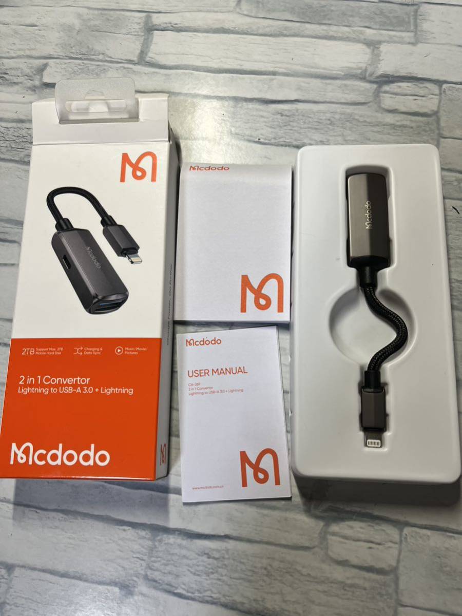 Mcdodo 2in1 ライトニング変換アダプタ iPhone USB 変換アダプタ 2ポート搭載（USB-A 3.0＆ライトニング）2.4A急速充電 スマートチップ搭載_画像7