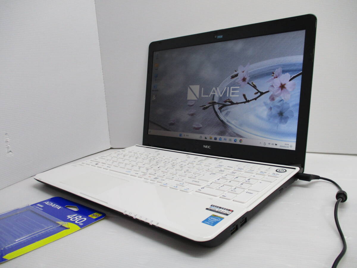 ★おすすめ美品!爆速最強Core i7!新品SS480GB!メモリ8GB!NEC LS350/N★Windows11 Intel Core i7 4700MQ Bluetooth ブルーレイ WEBカメラ_画像1