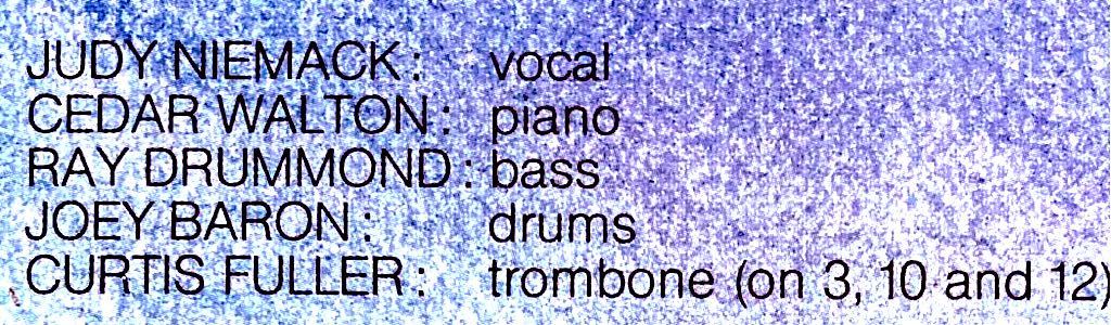 ジュディ・ニーマック/シダー・ウォルトン/ビバップ・ヴォーカル名歌手&ピアノ・トリオ/レイ・ドラモンド/ビバップ曲集&スタンダード1988年_画像5