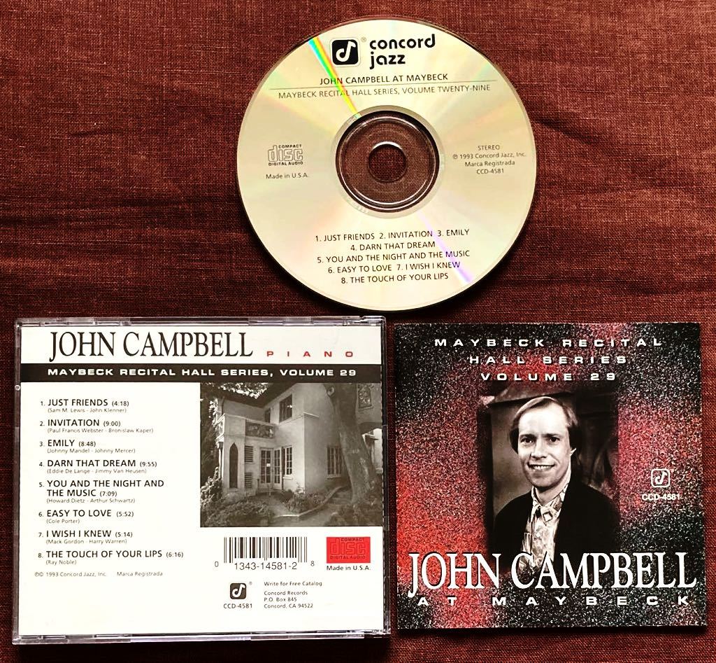 ジョン・キャンベル/SOLO PIANO/ソロ・ピアノ/JOHN CAMPBELL/ビバップ・ピアノ職人名手/メイベック・リサイタル・ホールVOL.29/1993年_画像1