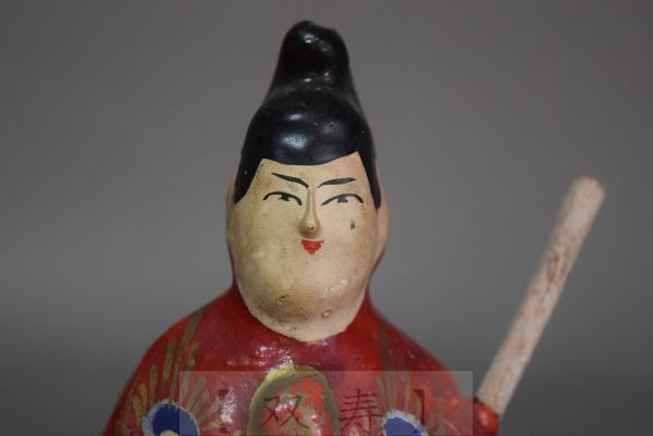 【双寿】昭和初期・郷土玩具・張り子細工・鴻巣赤物・『天神様』・時代イタミあり_画像8