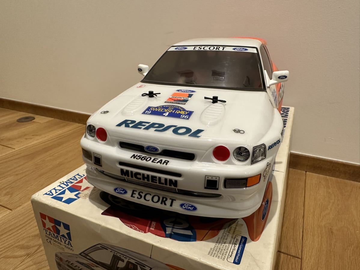 当時物 タミヤ 1/10 レプソル フォード エスコートRSコスワース TA-02 組立済 未走行Ford ESCORT RS repsol TAMIYA 希少 絶版 WRC_画像6