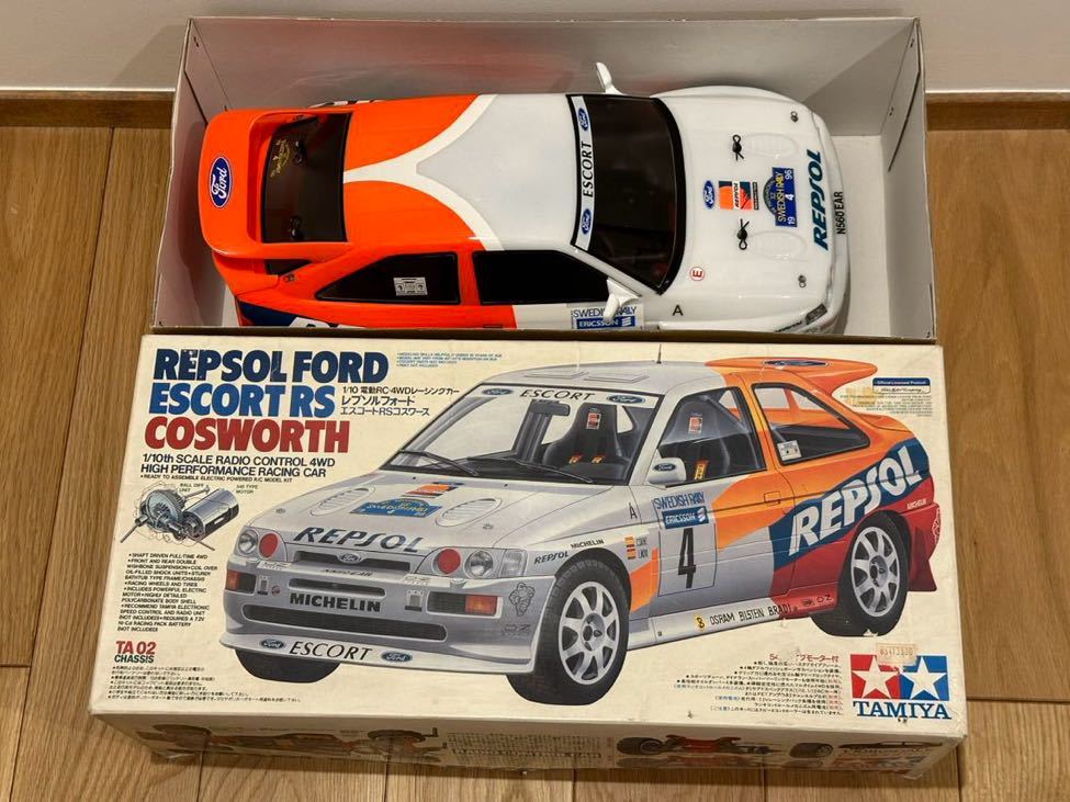 当時物 タミヤ 1/10 レプソル フォード エスコートRSコスワース TA-02 組立済 未走行Ford ESCORT RS repsol TAMIYA 希少 絶版 WRC_画像1