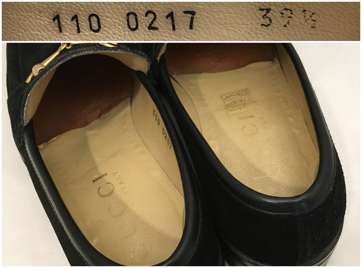 ■GUCCI グッチ スエード ビットローファー Vibram ビブラムソール 表記サイズ39.5 日本サイズ24.5cm 黒 ブラック■_画像7