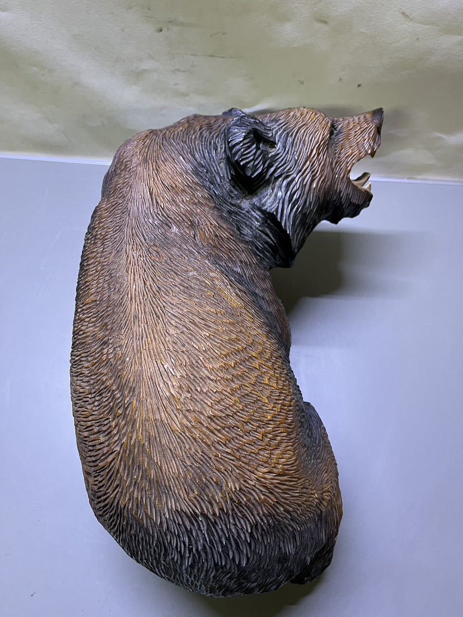 熊 木彫り 置物 北海道 民芸品 クマ 藤作 発送サイズ100_画像6