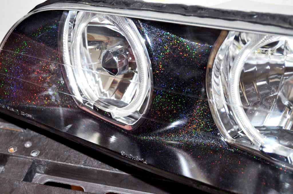 JZX100 GX100 100系 チェイサー 純正 HID ヘッドライト 左右 セット イカリング加工 ラメ塗装 綺麗 黄ばみ無し STANLEY KOITO 22-266 ③_画像8