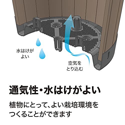 タカショー ウッドバレルプランター 浅型S 約W26×D26×H18cm_画像7