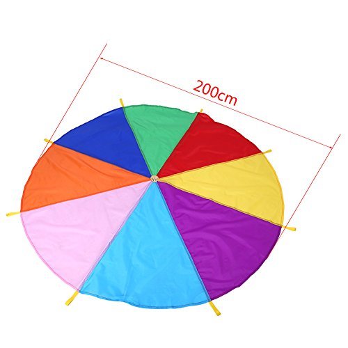  Play pala Shute rainbow pattern umbrella play mat 2m sport Kids child toy playing mat steering wheel attaching outdoors game 