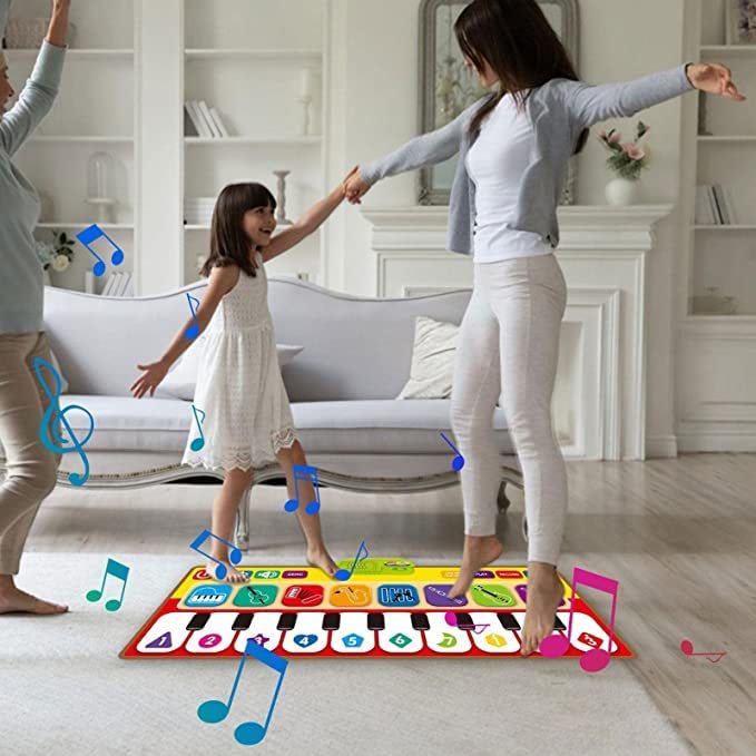 ピアノおもちゃ ピアノマット 知育玩具 子供 メロディマット ミュージックマット10鍵盤 8種類楽器音10種類デモ曲 多_画像9