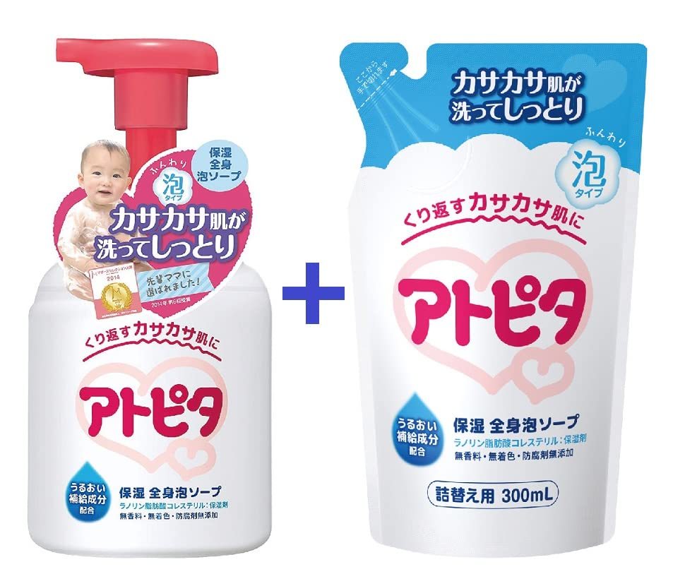 【ベビーソープ】アトピタ 保湿全身 泡ソープ 本体 350mL+詰替え用 300mL パック【まとめ買い】_画像2