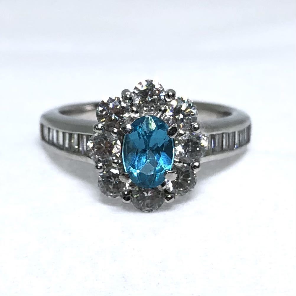 Pt900 apatite 1.01ct ring mere diamond 1.01 diamond 10 number gross weight 5.4g. another result attaching 