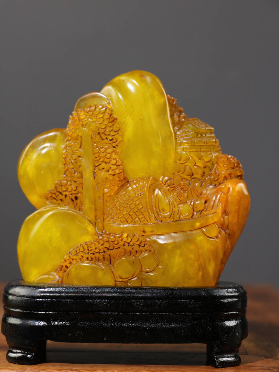 館蔵珍品 寿山石 田黄石 細密彫 伐舟賞景紋印章』置物 賞物 貴重 館蔵珍品 寿山石 田黄石 細密彫 伐舟賞景紋印章』置物 賞物 貴重