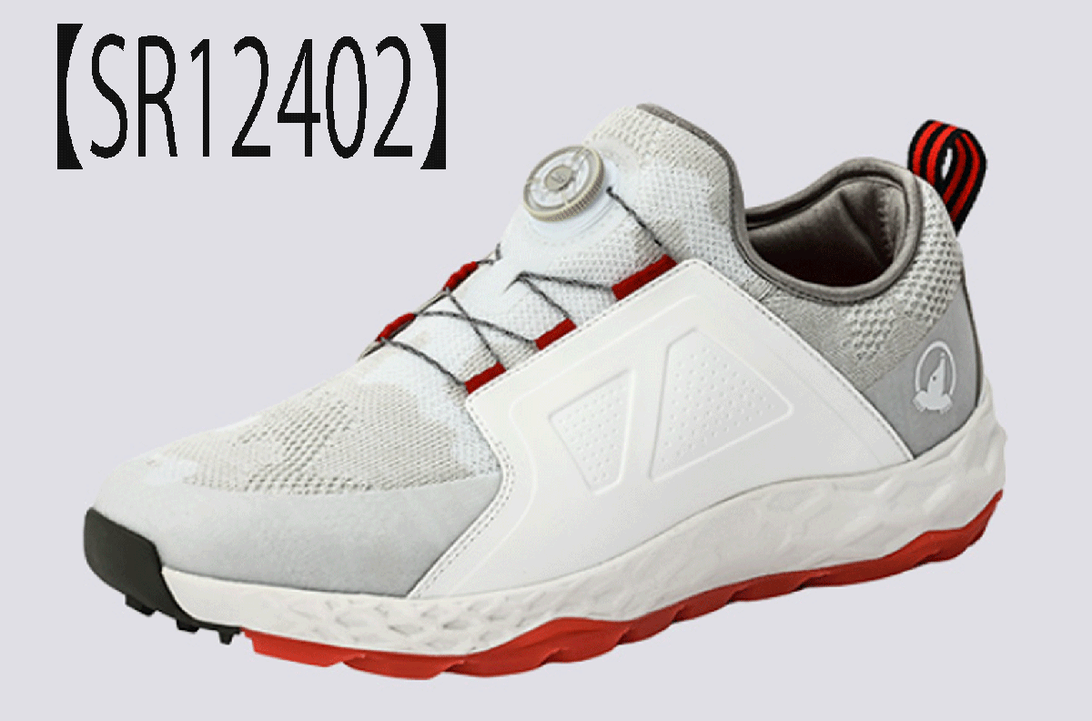 信頼 新品■ホンマ■2024.2■ダイヤル式 スパイクレス■SR12402■ホワイト■25.0CM■4E:EEEE■カモフラージュ柄のニット素材をアッパーに採用 25.0cm
