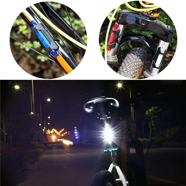 ２個 自転車 LED テールライト セーフティーライト リアライト USB電池式 コンパクト 軽量 防水 工具不要で取り付け　自転車テールライト_画像7