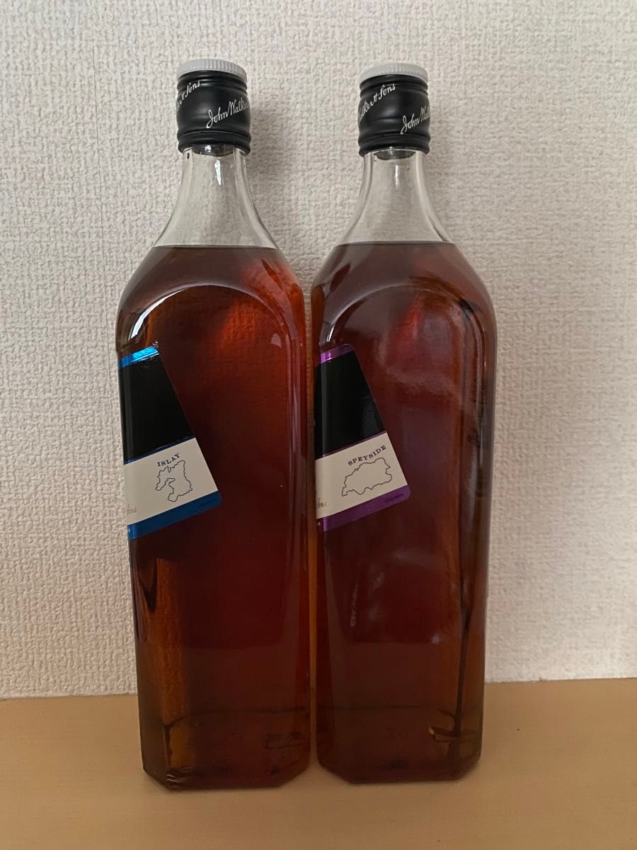 ジョニーウォーカー ブラックラベル アイラオリジン　スペイサイドオリジン　スコッチウイスキー　各1L×2本セット　箱付き