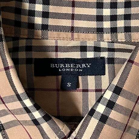 TBK36ね@ BURBERRY LONDON ノバチェック ボタンダウンシャツ 長袖 メンズ