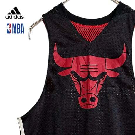 TBK276ね@ adidas NBA CHICAGO BULLS ブルズ ゲームシャツ バスケットボール タンクトップ メンズ Mサイズ