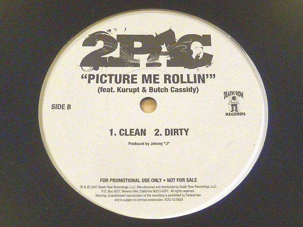 2pac What'z Ya Phone # 限定US正規プロモオンリー12インチ未使用 Picture Me Rollin' Candy Hill Butch Cassidy Kurupt Koch Records_画像2