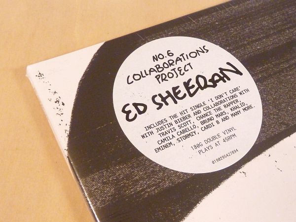 未開封 エド・シーラン No.6 Collaborations Project 45回転180g重量盤2LP Ed Sheeran Camila Cabello Travis Scott Eminem Bruno Mars_画像4