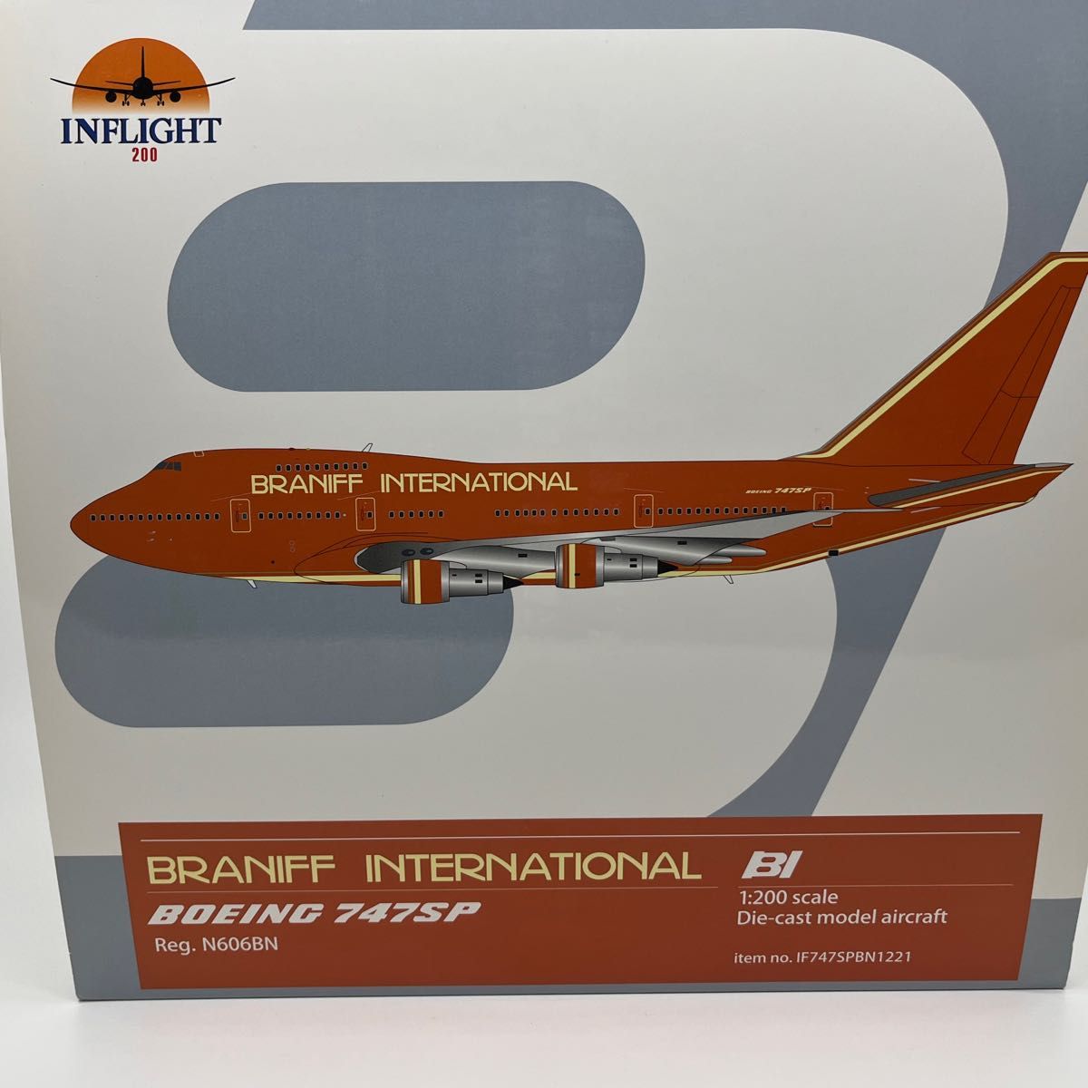 inflight ブラニフ ボーイング 747 1/200 N606BN フライトタグ付き