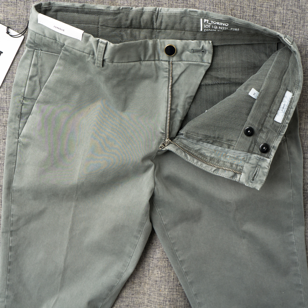 新品★ PT TORINO DENIM ストレッチ ガーメントダイ パンツ JUNGLE 33 グレー 送料込 メンズ チノ スラックス ピーティ トリノ デニム_画像3