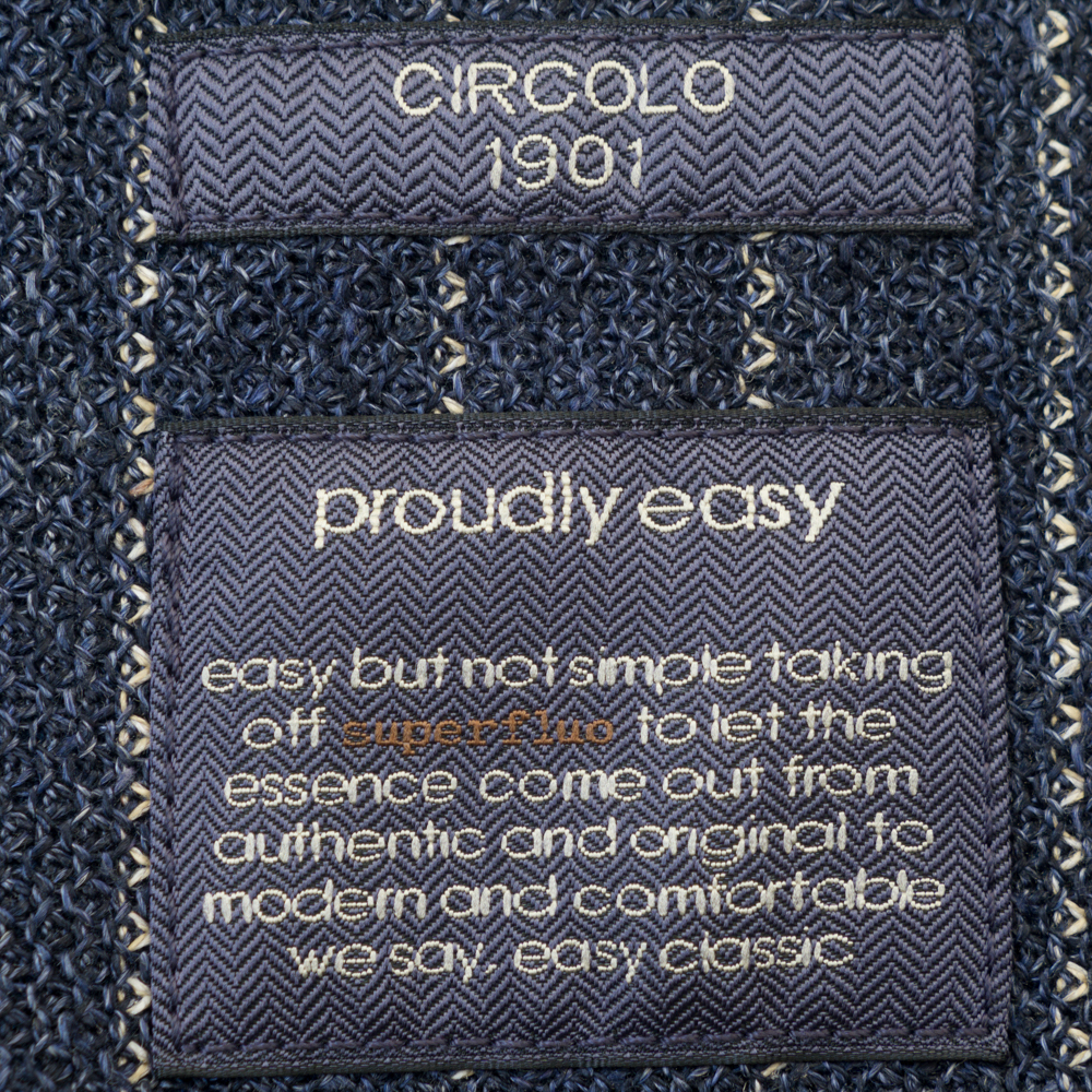 新品 CIRCOLO 1901 リネン ジャージー ストライプ ジャケット 50 送料込 ネイビー ブルー 春夏 メンズ チルコロ1901 S.G.L. 抜群の伸縮性_画像8