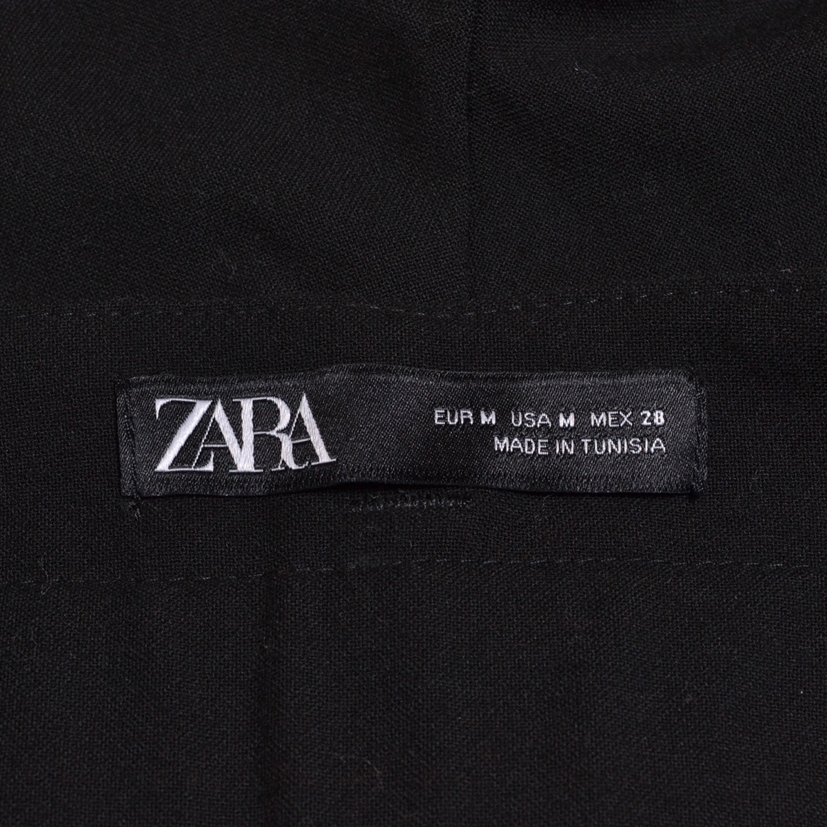 ■494435 ZARA ザラ ●パンツ ハイウエスト2タックワイドパンツ サイズM レディース ブラック_画像4