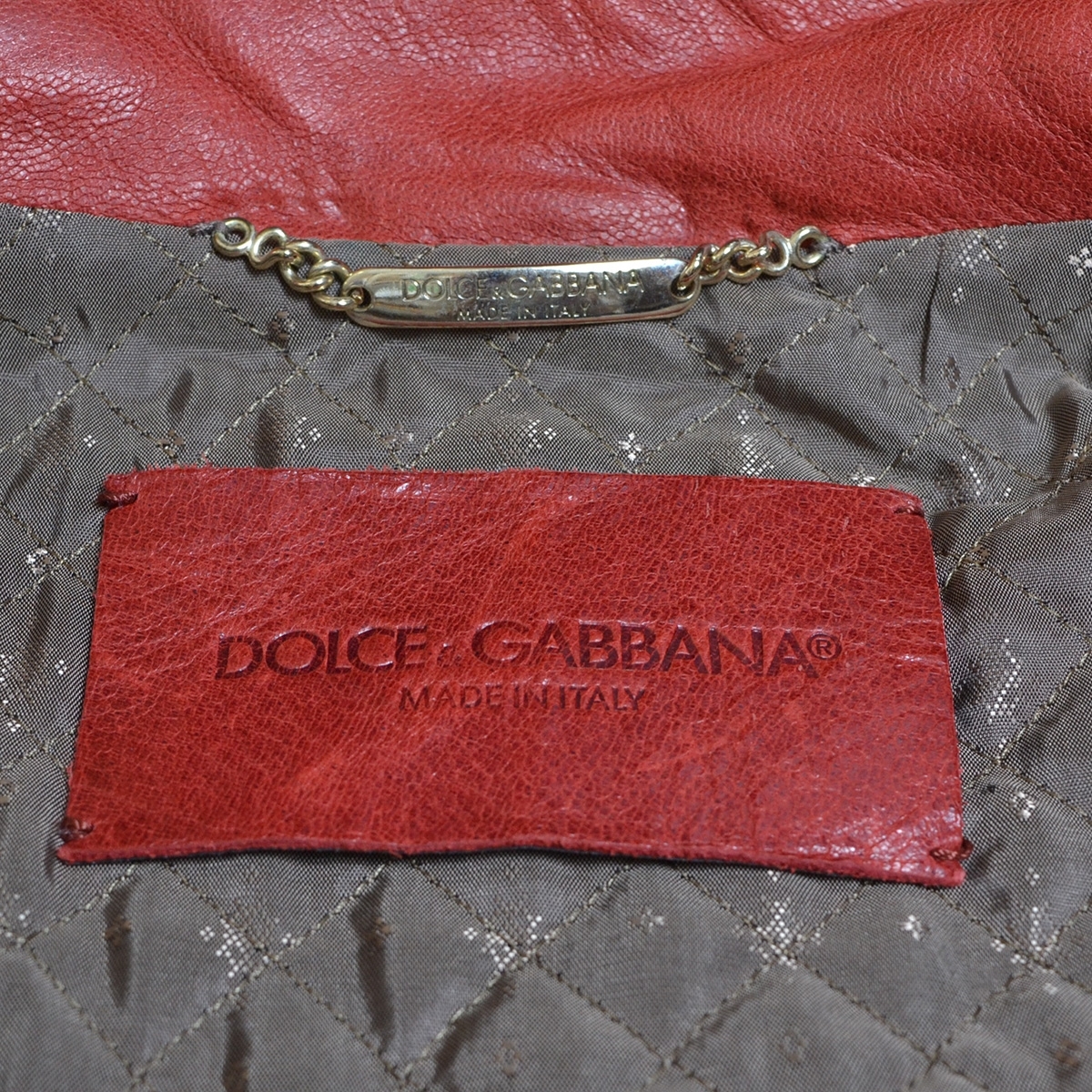 ●492654 DOLCE&GABBANA ドルチェ&ガッバーナ ドルガバ ●ライダースジャケット シングル サイズ46 メンズ イタリア製 レッド_画像7