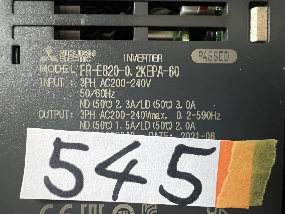 【保証有り】三菱 FR-E820-0.2KEPA-60 最小クラスの高性能インバータ 三相200V Ethernet通信タイプ E820- インバーター 【送料無料】545_画像4